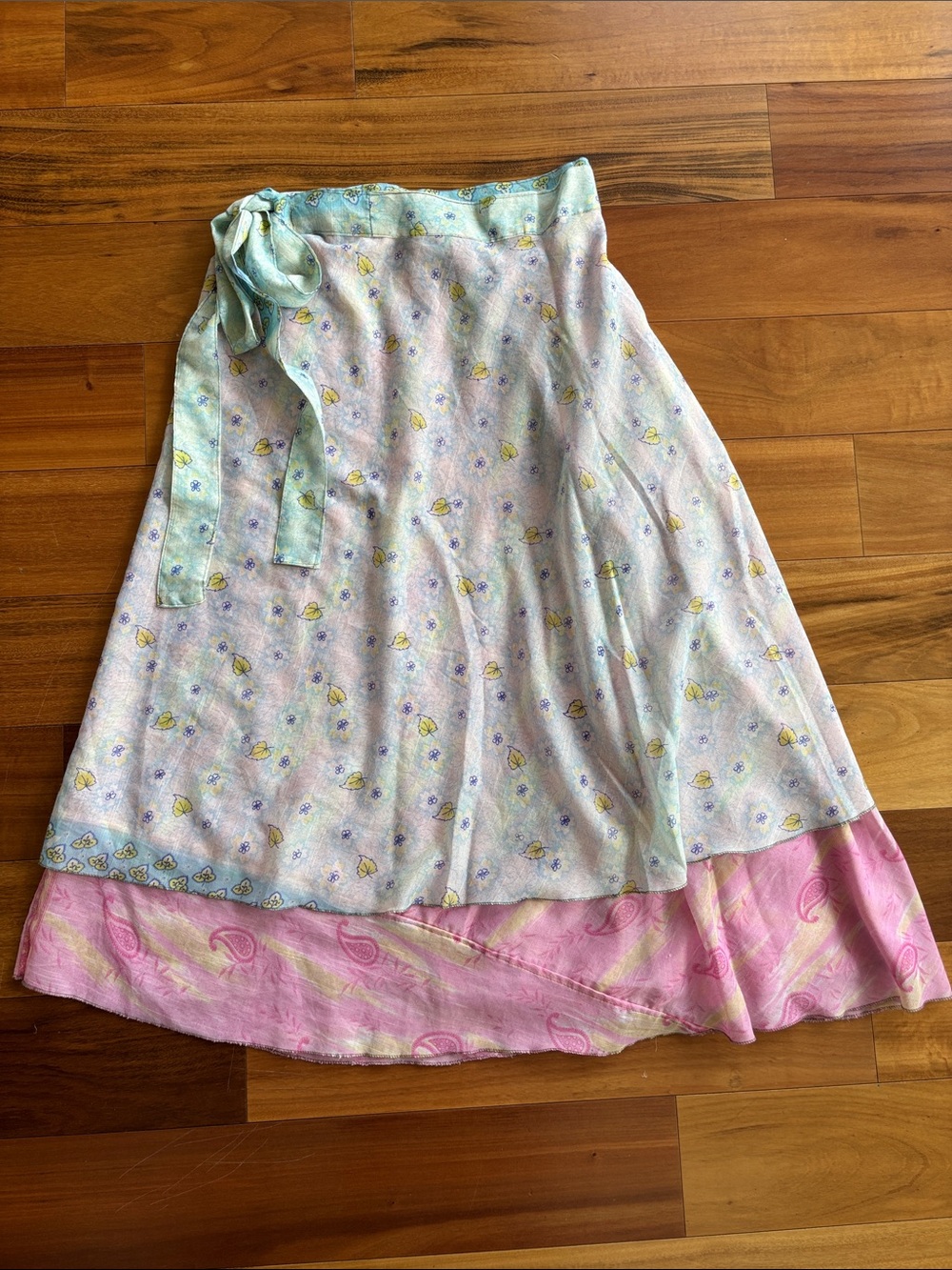 Silk wrap around skirt